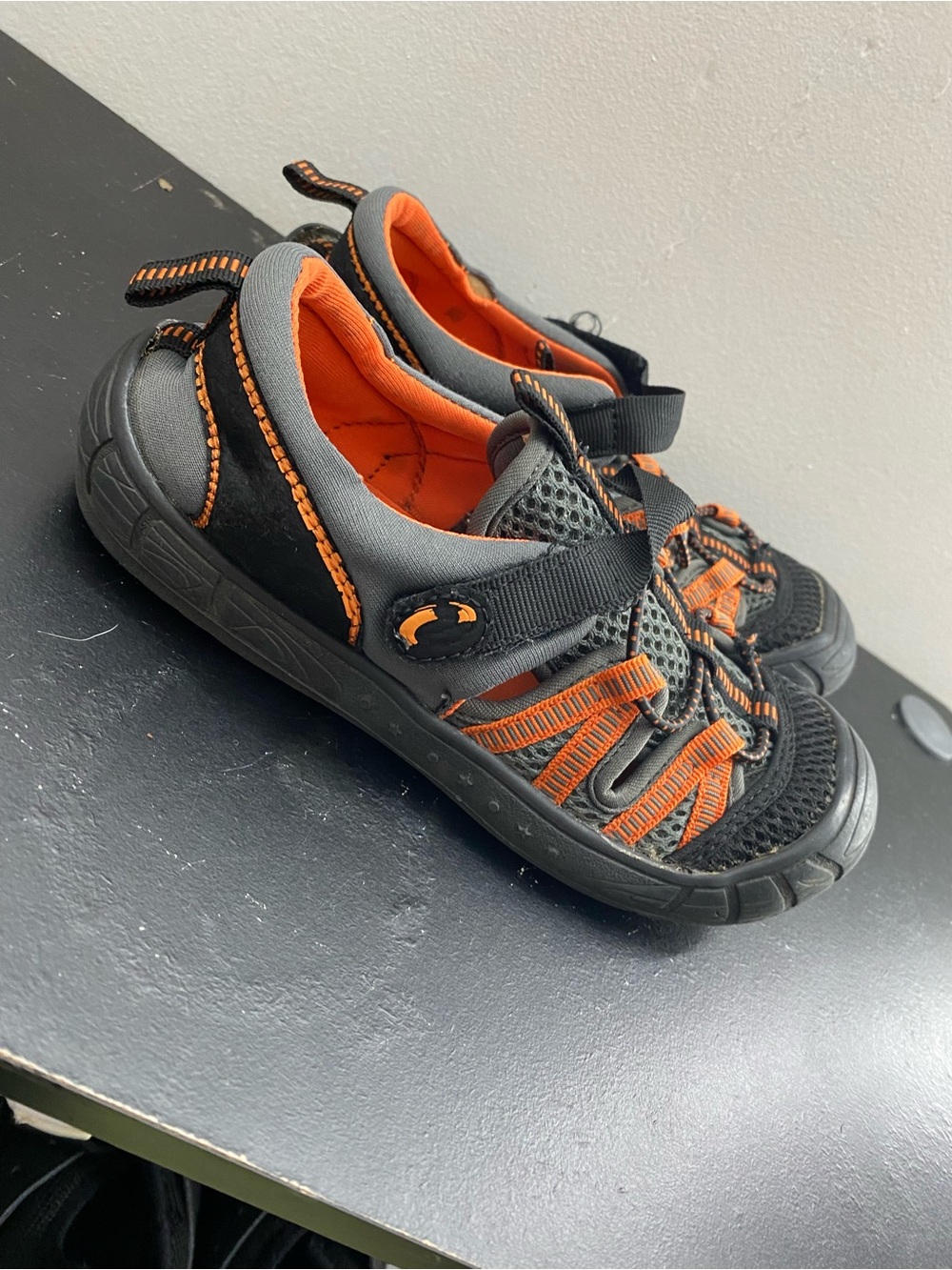 Kids Water Shoe - Black with Orange Accents